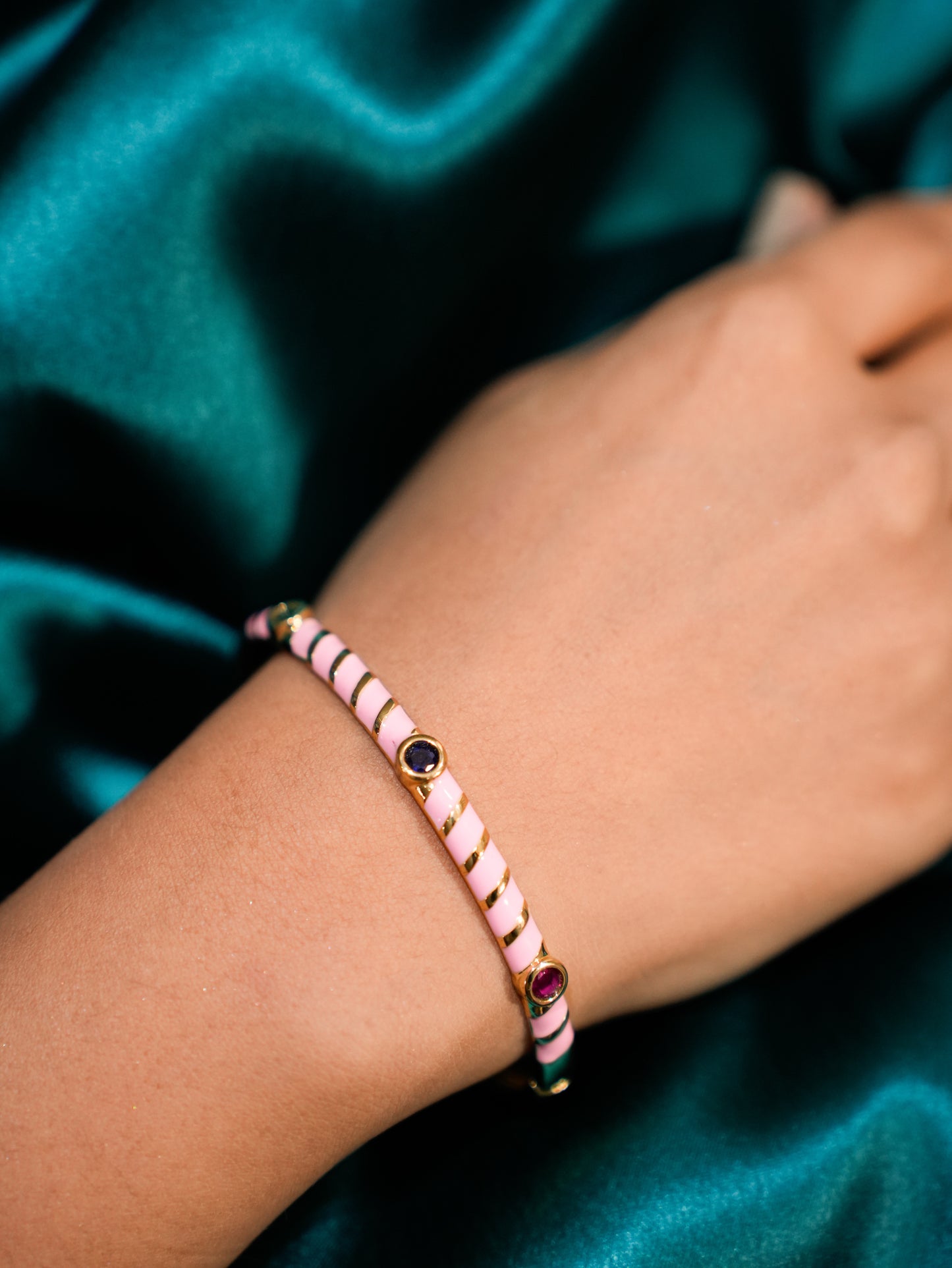 BABY PINK ENAMEL BRACELET