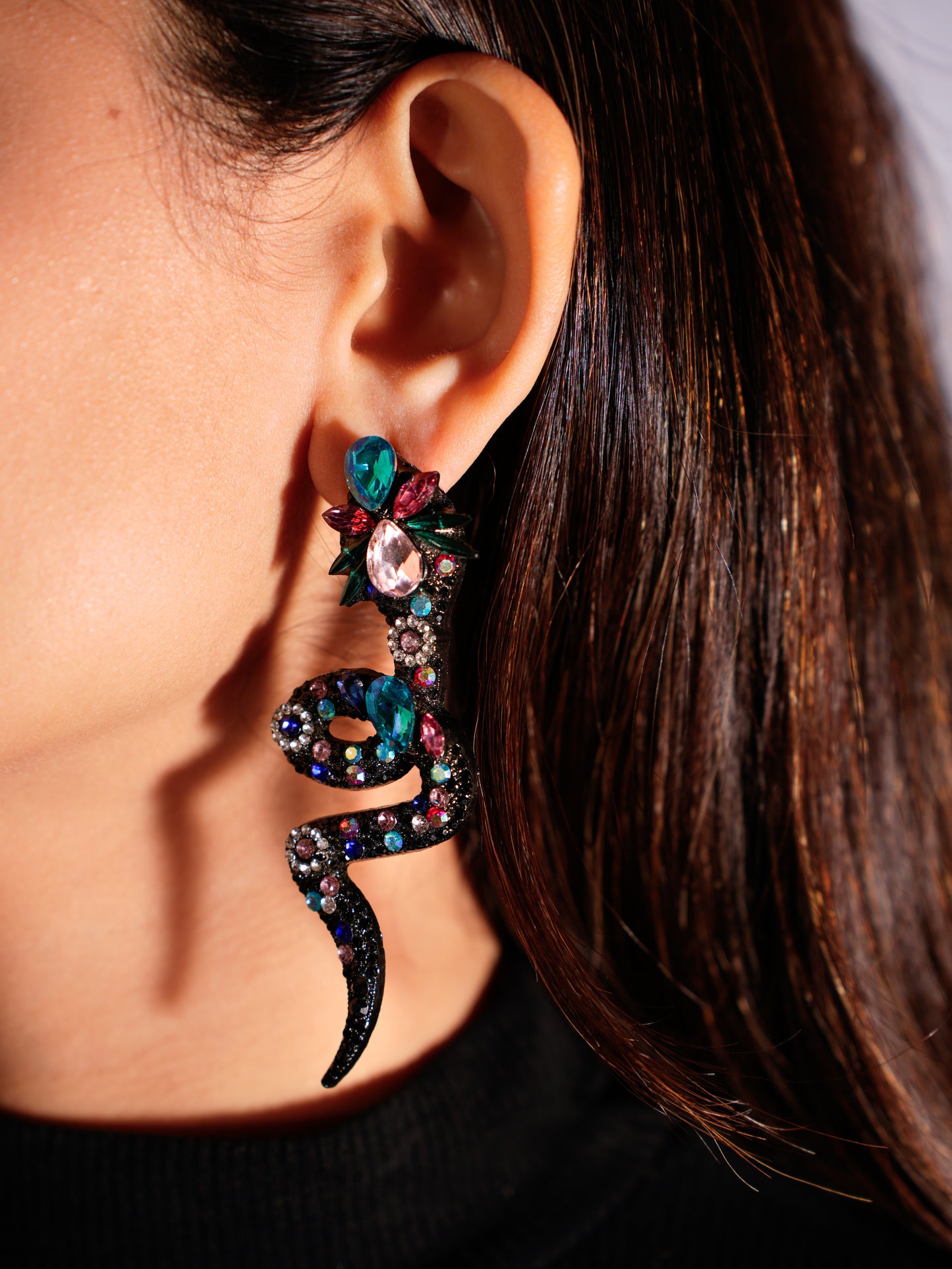 BLING MULTI SNAKE EARRINGS