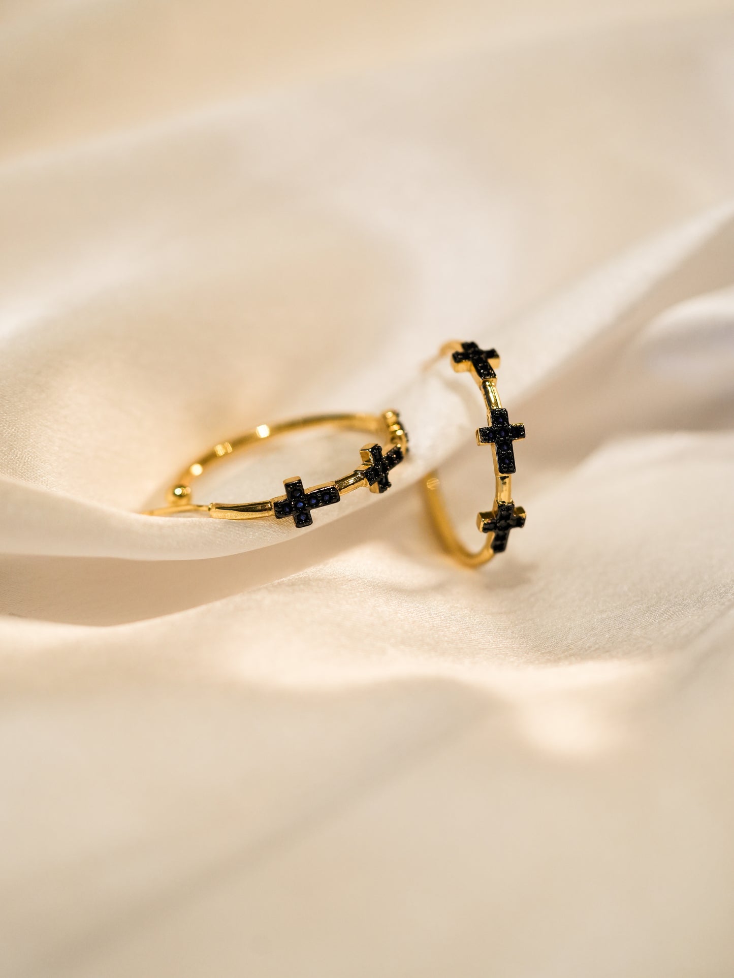 BLUE CROSS GOLD HOOPS