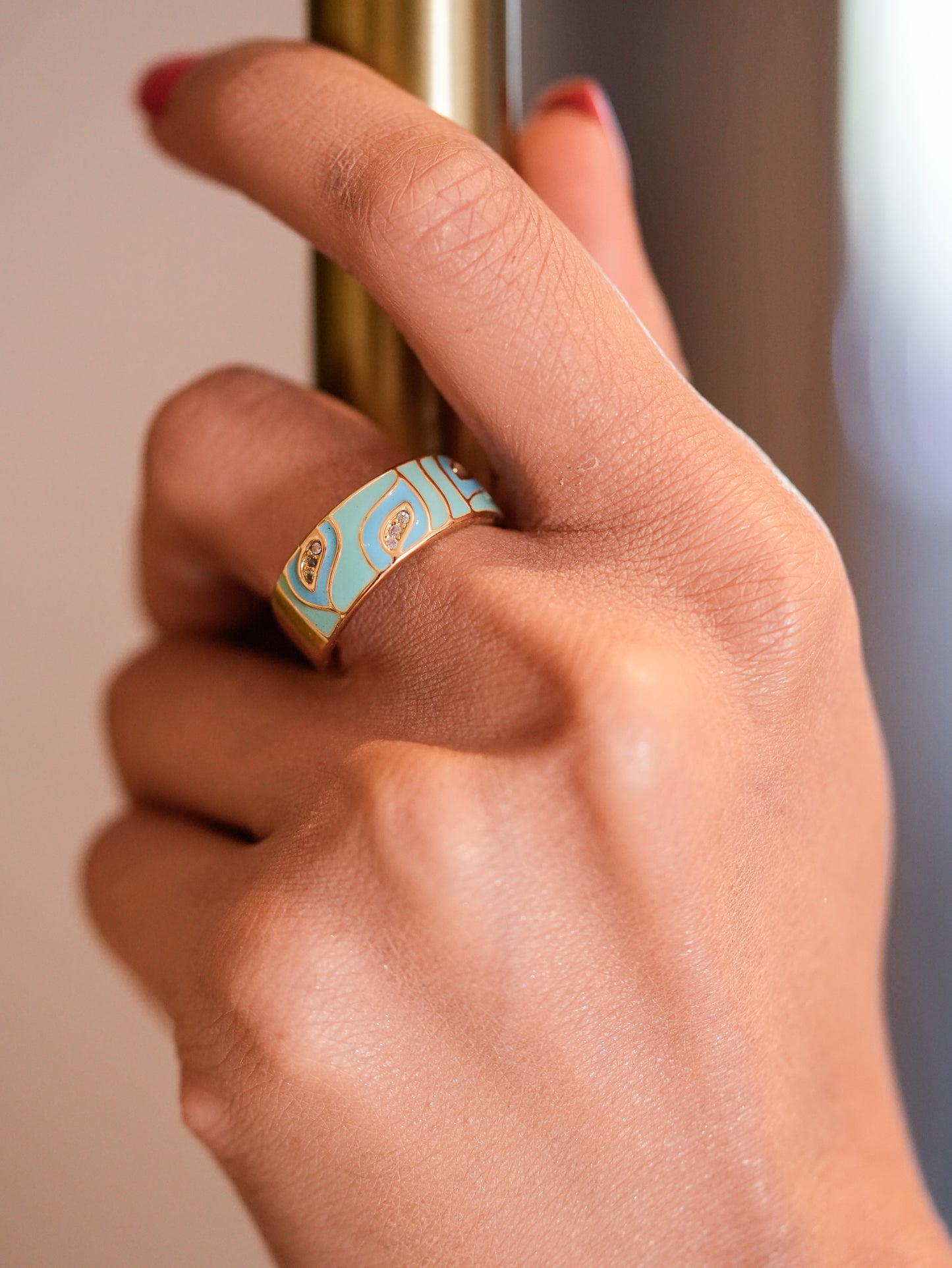 BLUE GREEN PASTEL ENAMEL BAND