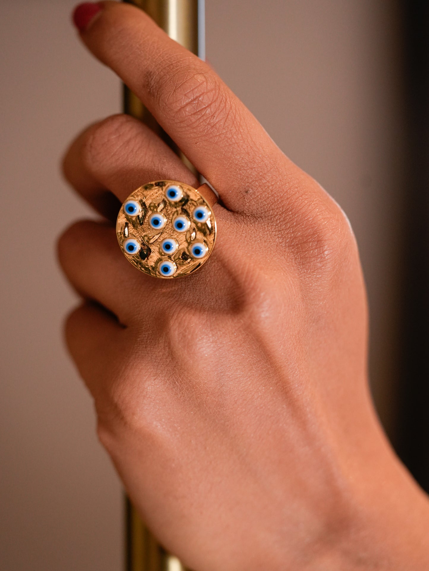 EVIL EYE COIN RING