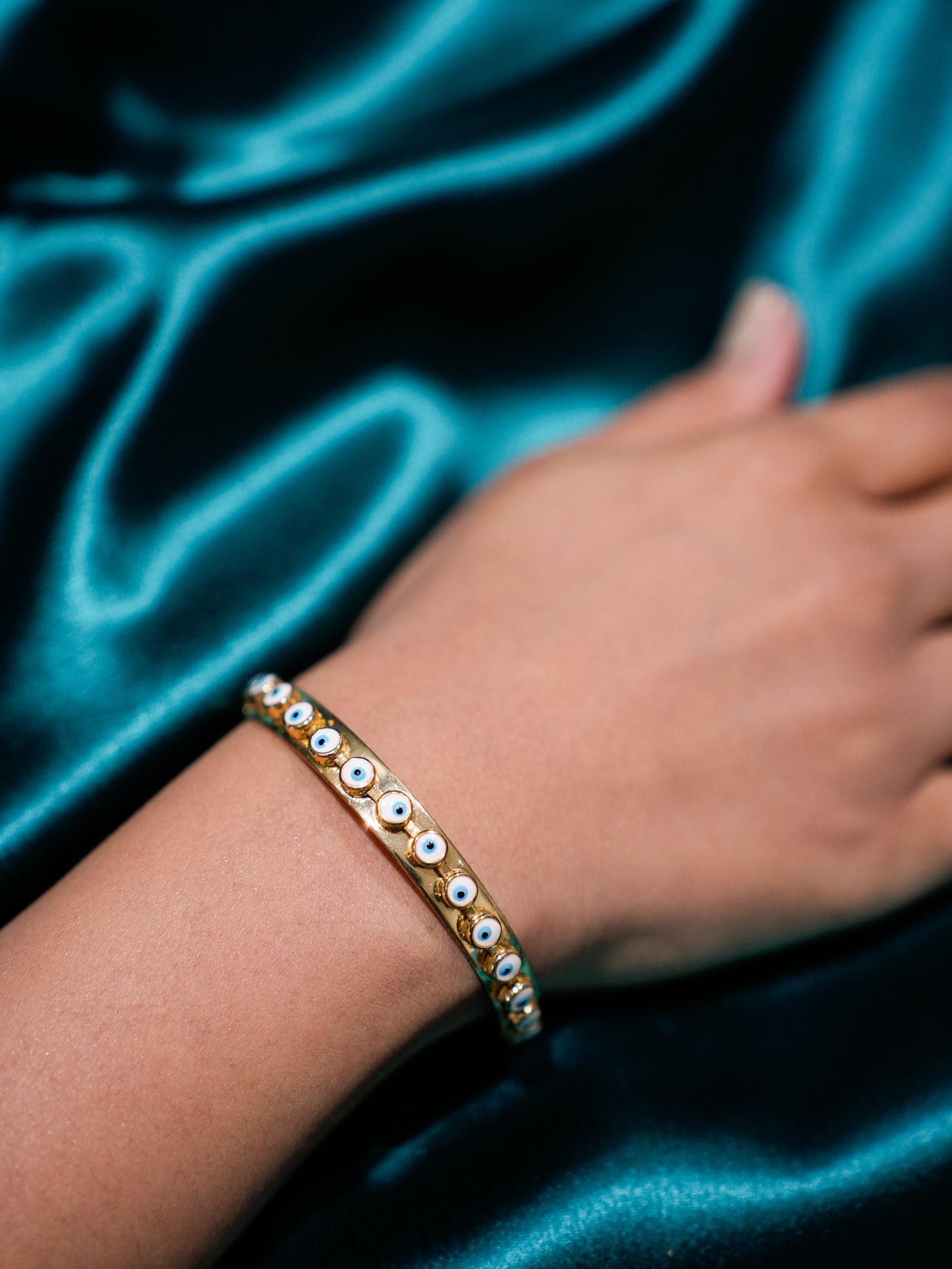 EVIL EYE HALF GOLD CUFF