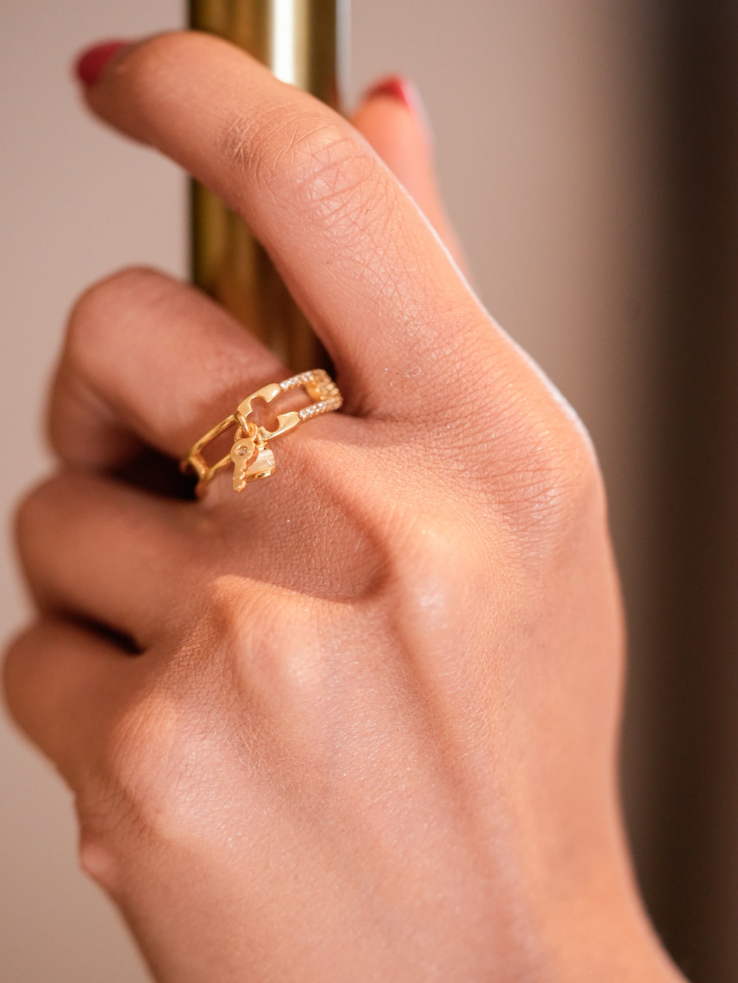 GOLD LOCKET RING