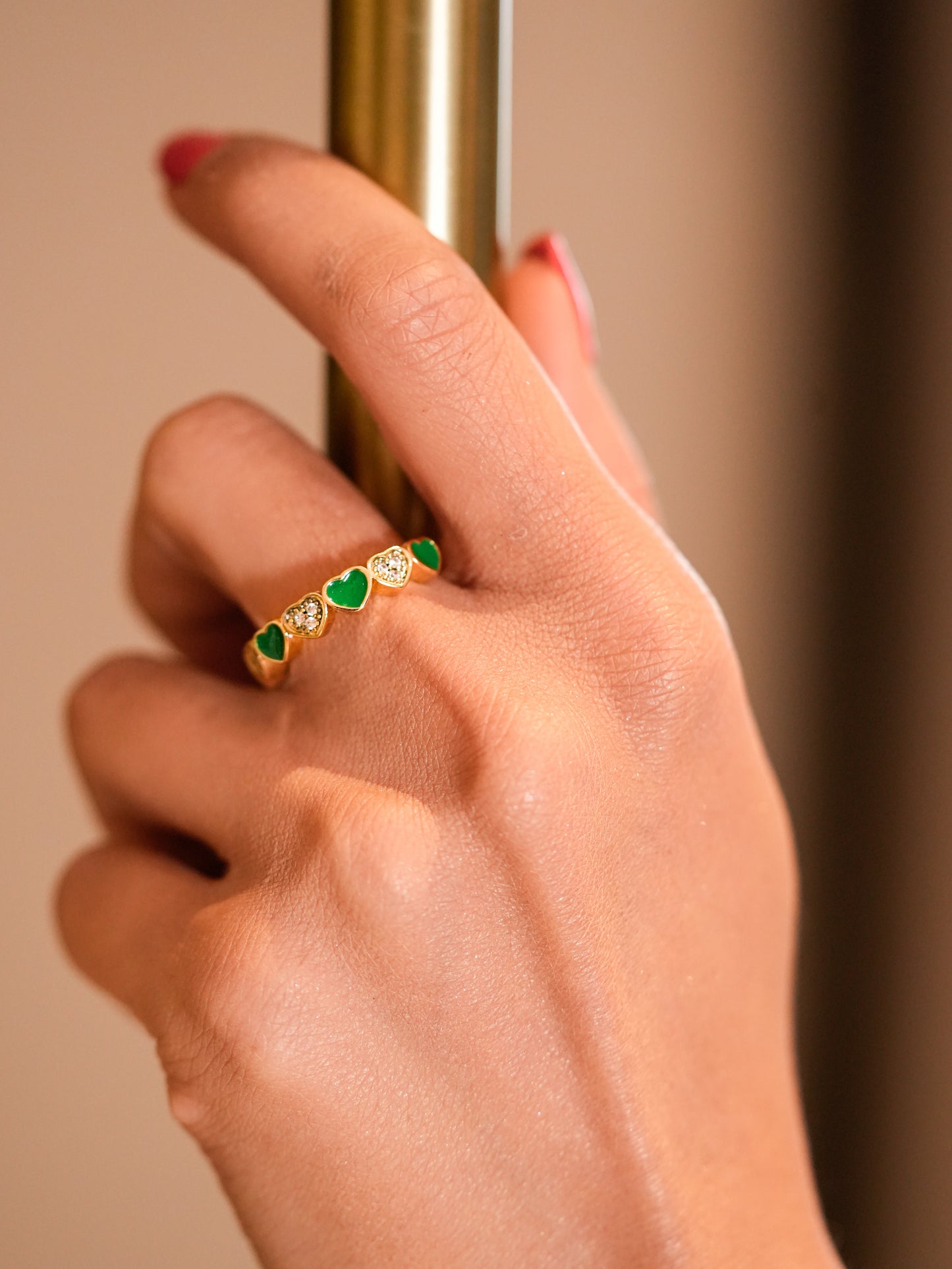 GREEN HEART ADJUSTABLE ETERNITY BAND