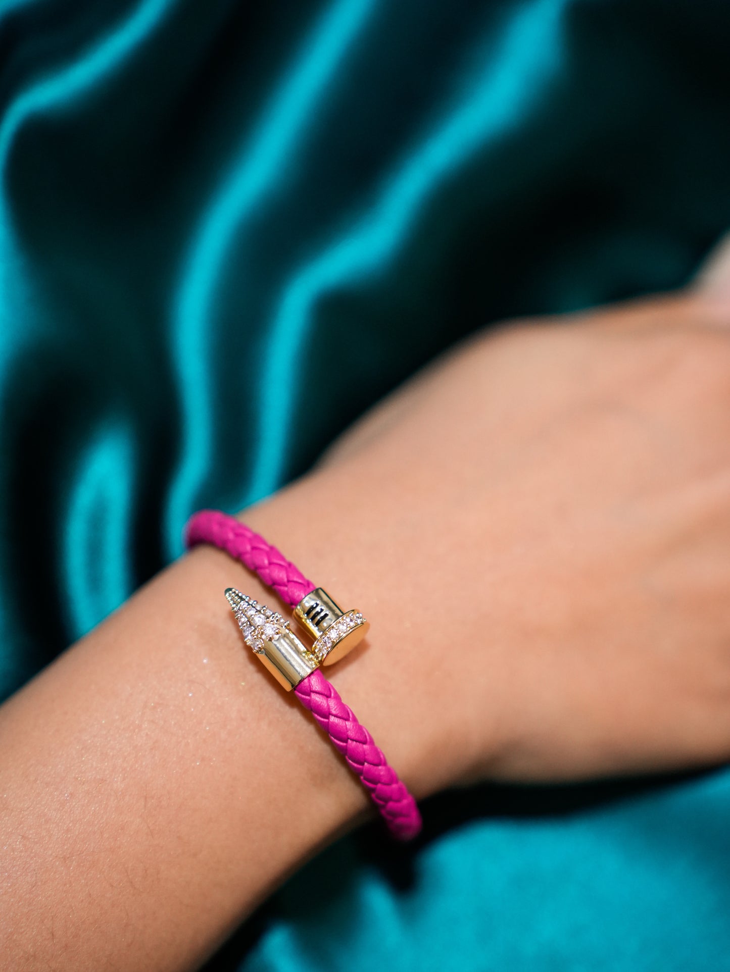 HOT PINK LEATHER BAND