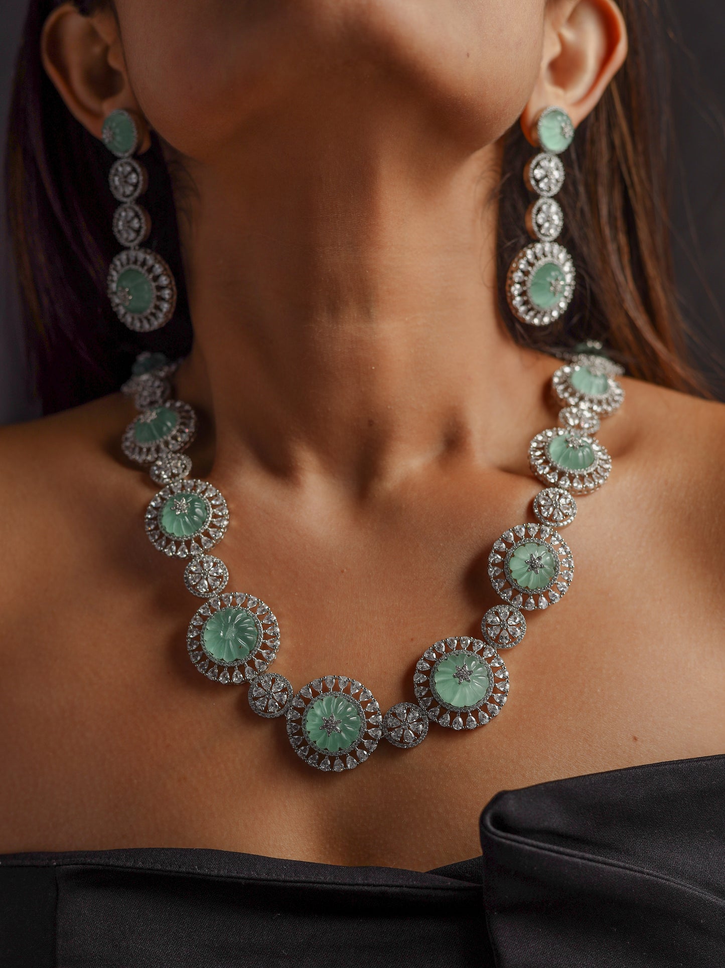 JADE DIAMOND NECKLACE SET
