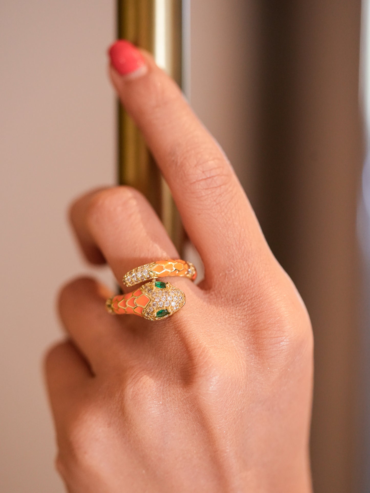 ORANGE SERPENT RING
