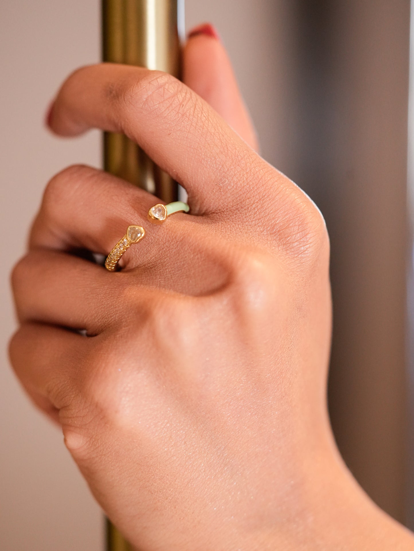 PISTA GREEN ENEAMEL RING