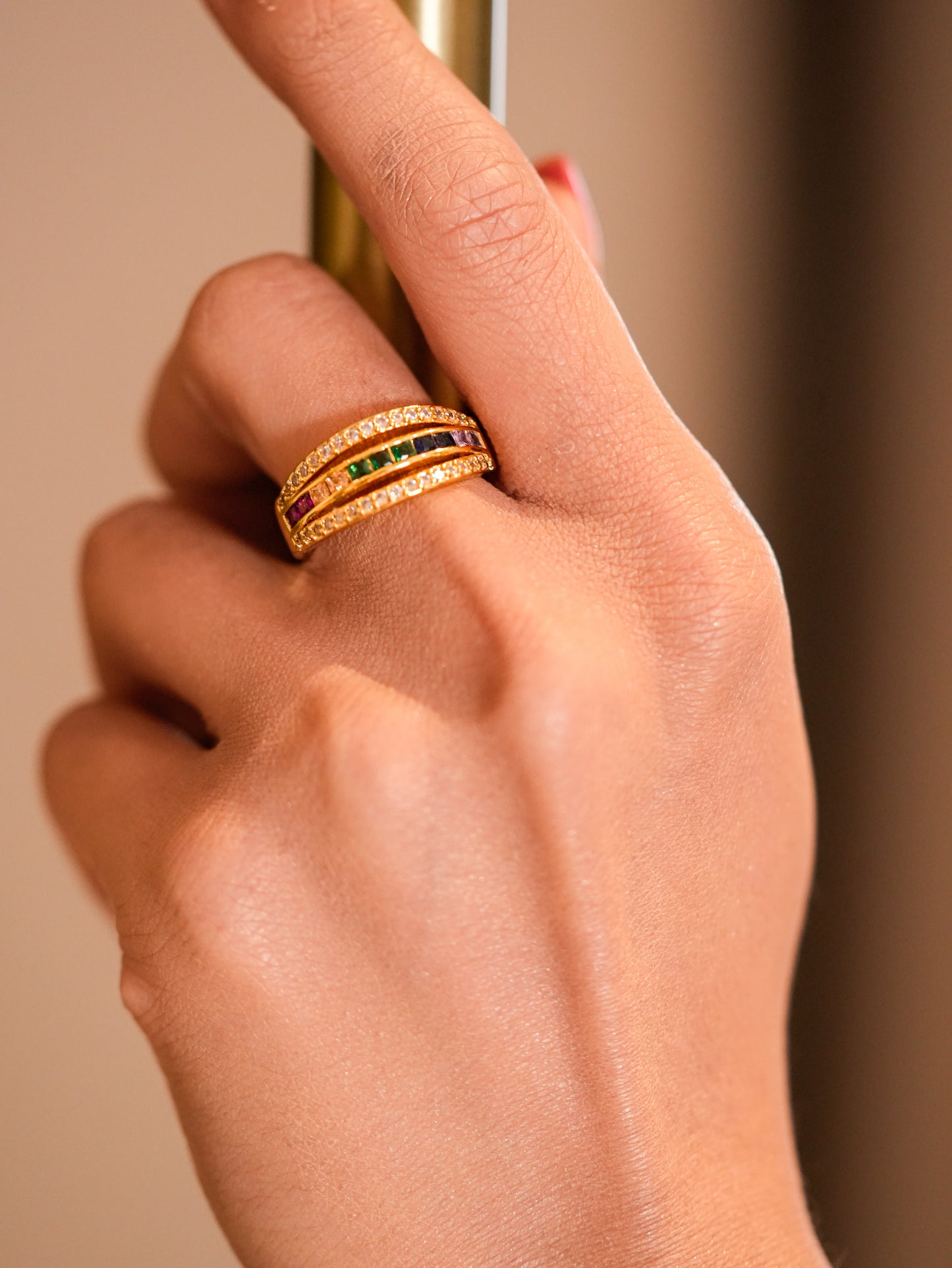 RAINBOW GOLD ADJUSTABLE RING