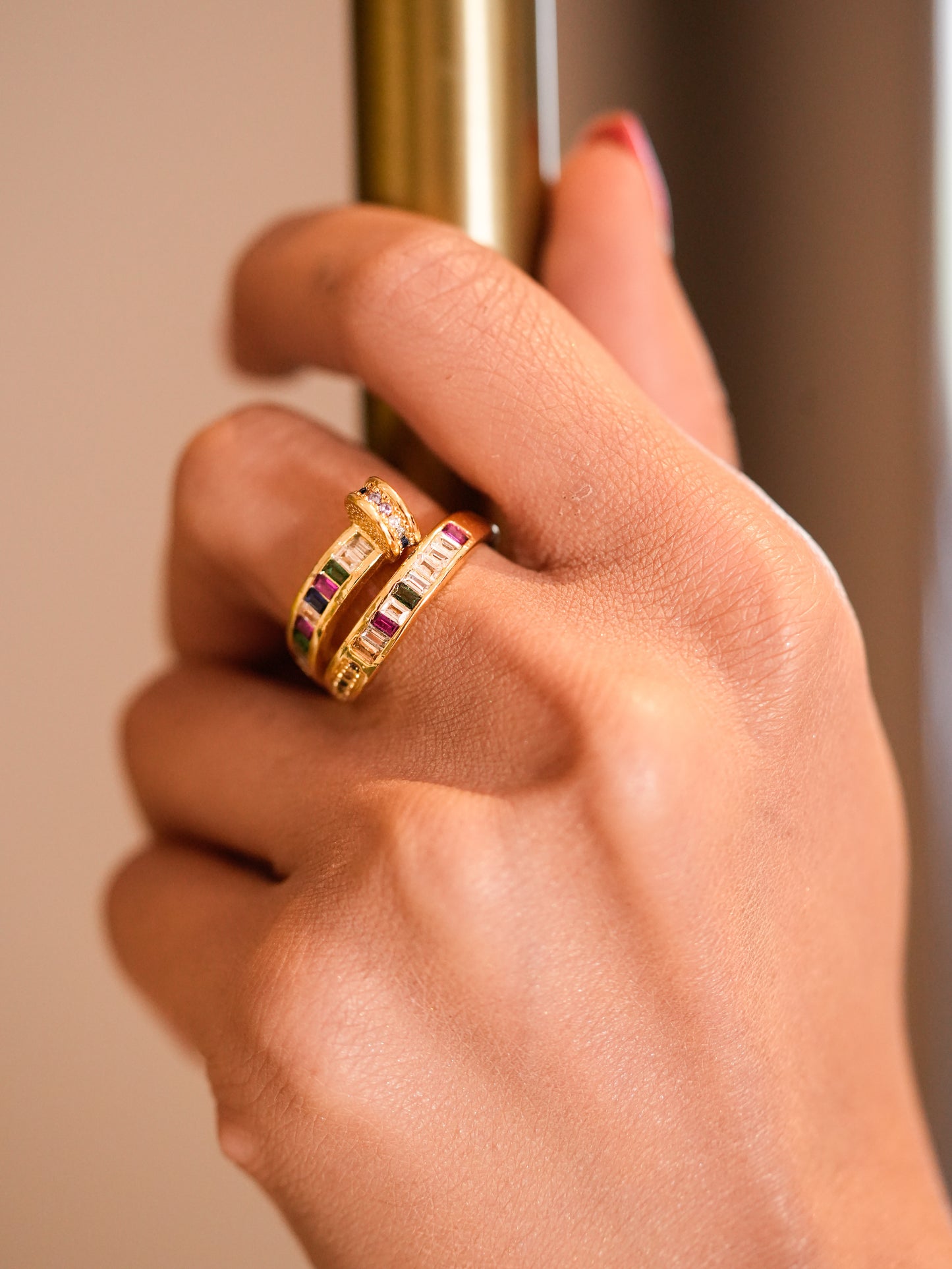 RAINBOW NAIL ADJUSTABLE RING