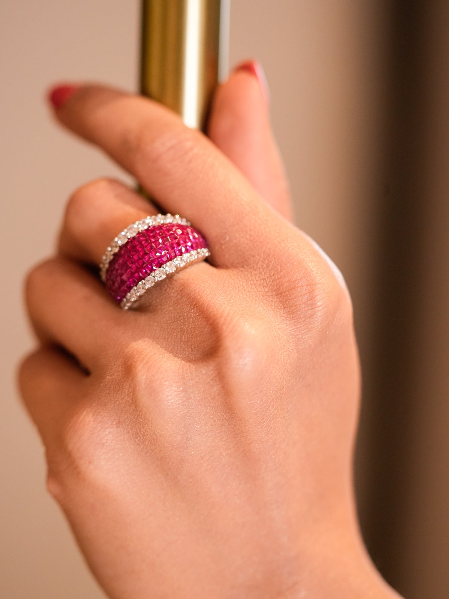 RUBY DIAMOND ADJUSTABLE RING
