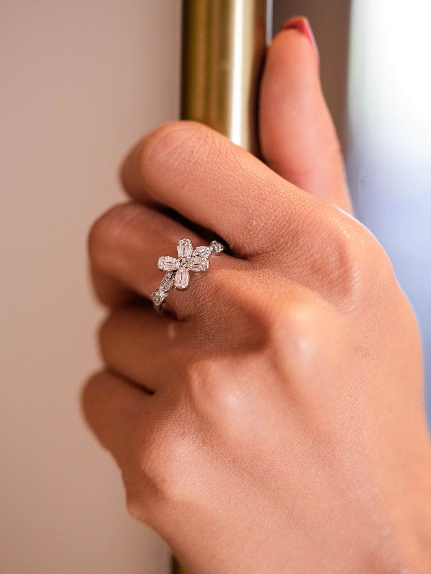 SILVER BUTTERFLY DIAMOND ADJUSTABLE RING