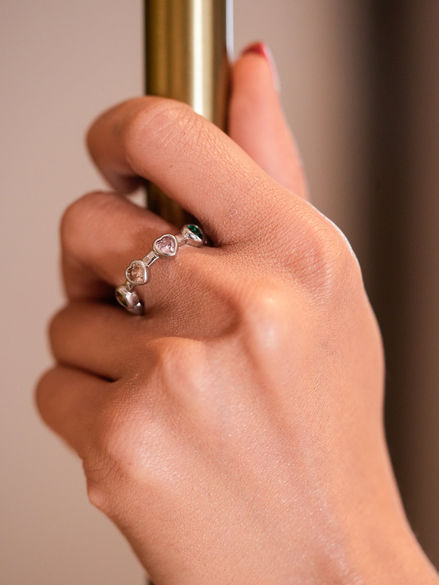 SILVER MULTI STONE ETERNITY BAND