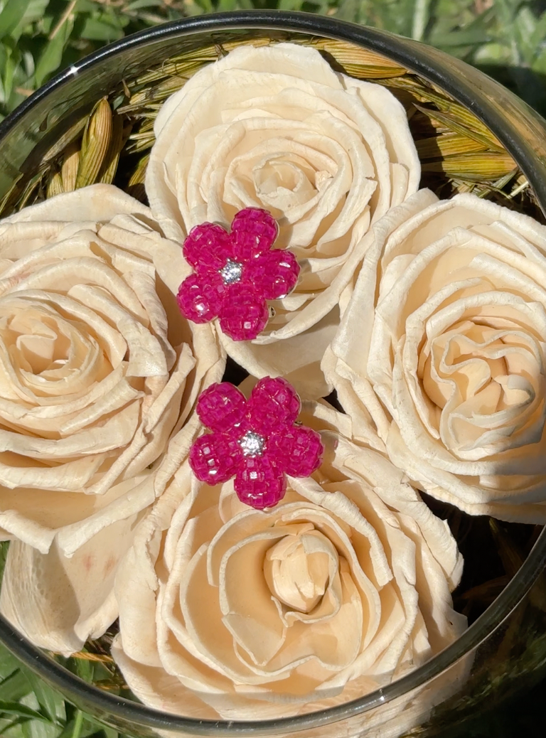 Ruby Blossom Studs