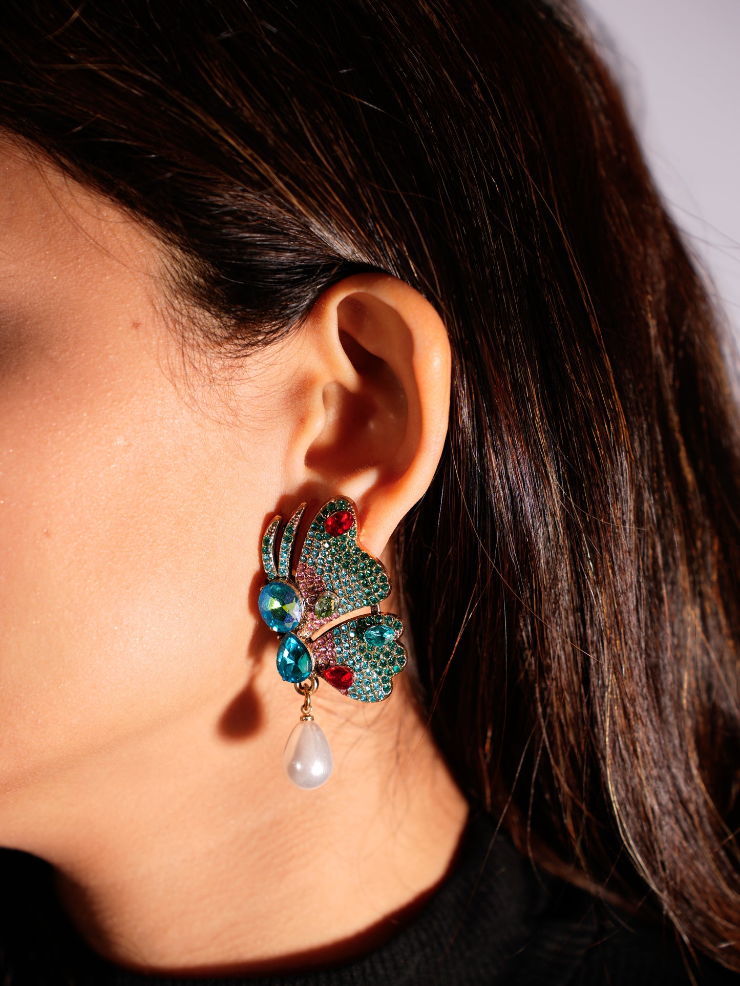 BLING BUTTERLFY HIGH EARRINGS