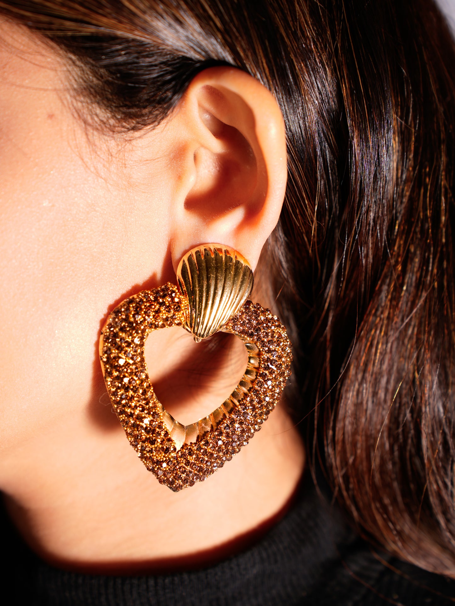 BLING GOLD SHELL EARRINGS