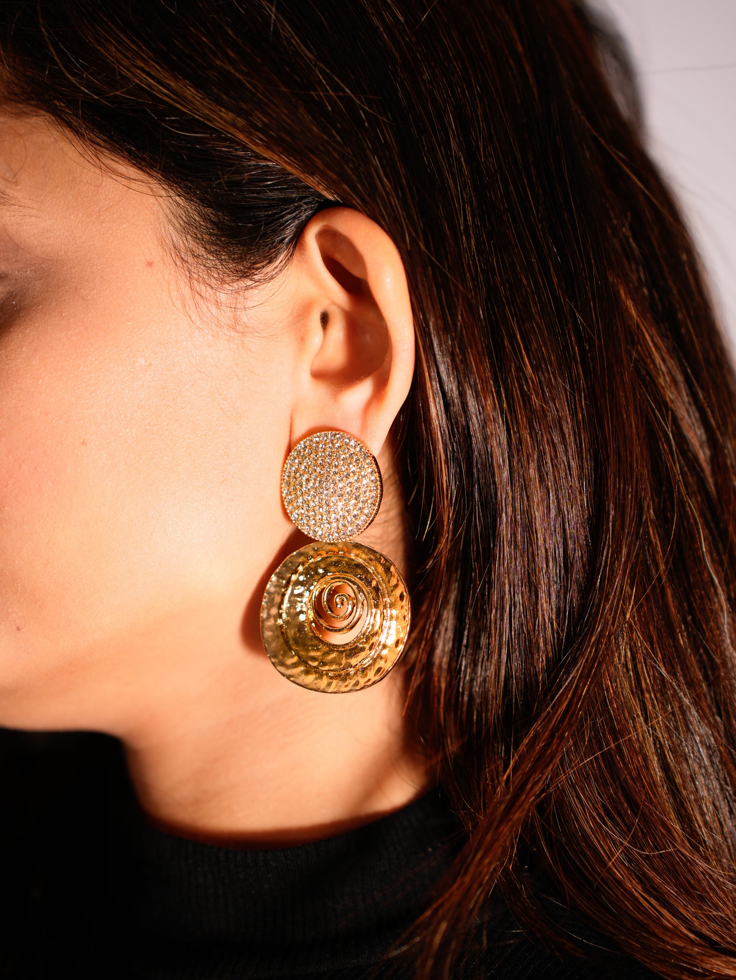 BOLD GOLD SILVER COIN EARRINGS