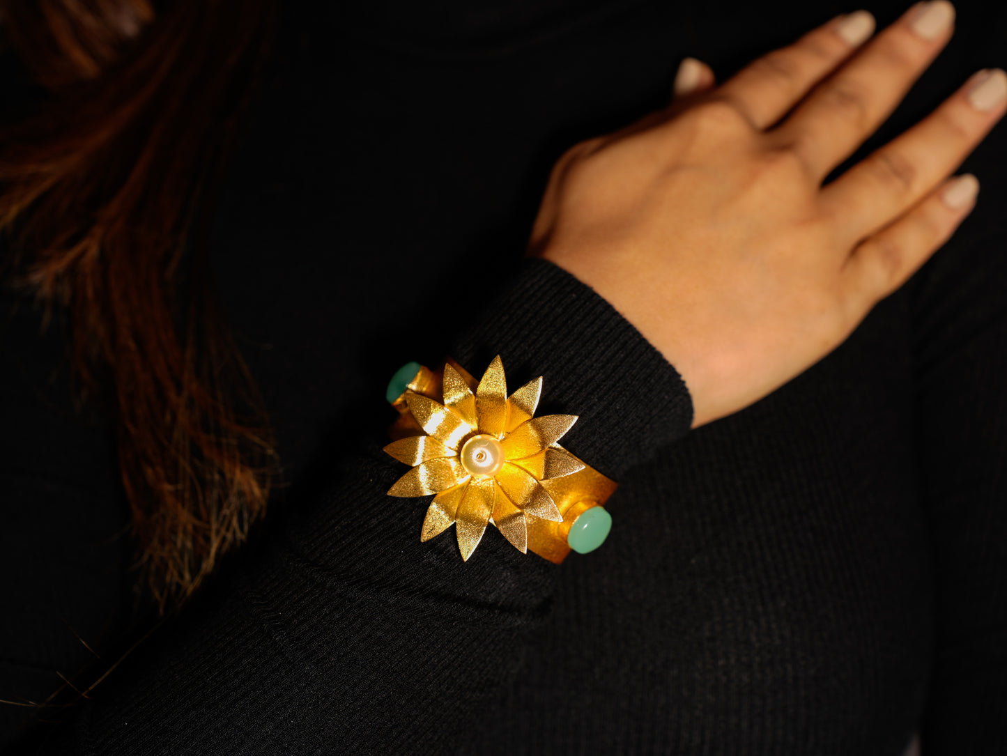 FLORAL GOLD CUFF