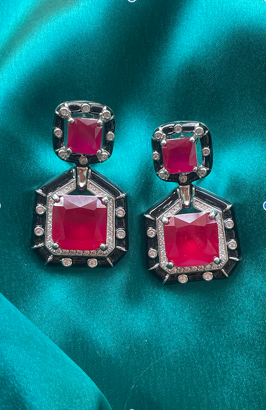 Midnight Ruby Mystique Earrings
