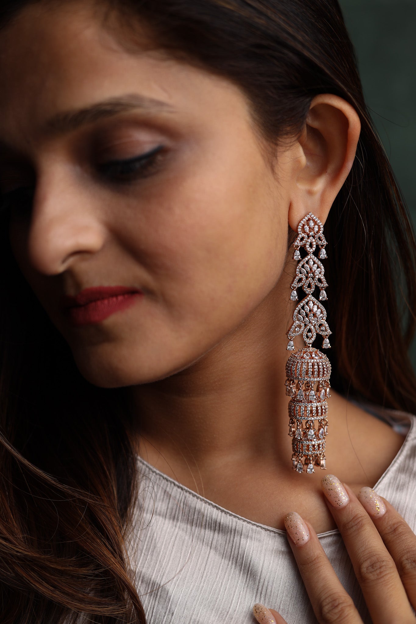 Rosy Jingle Jhumkas