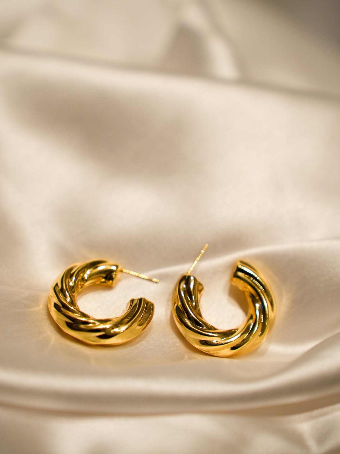 TWISTED GOLD HOOPS