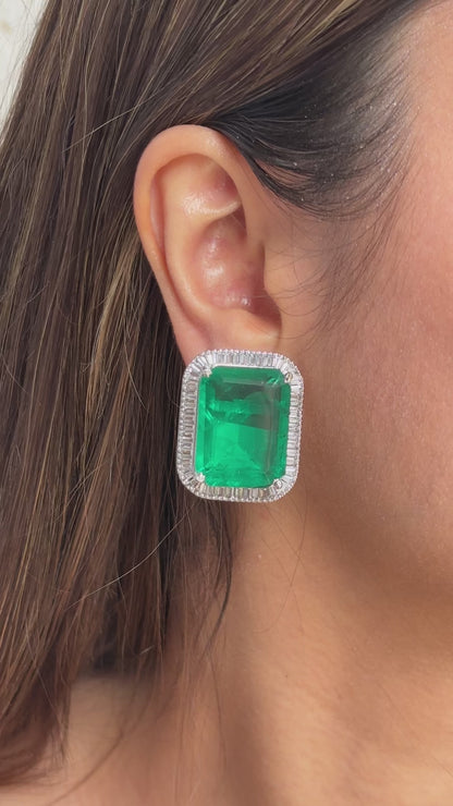 RADIANT SQAURE EMERALDS STUDS